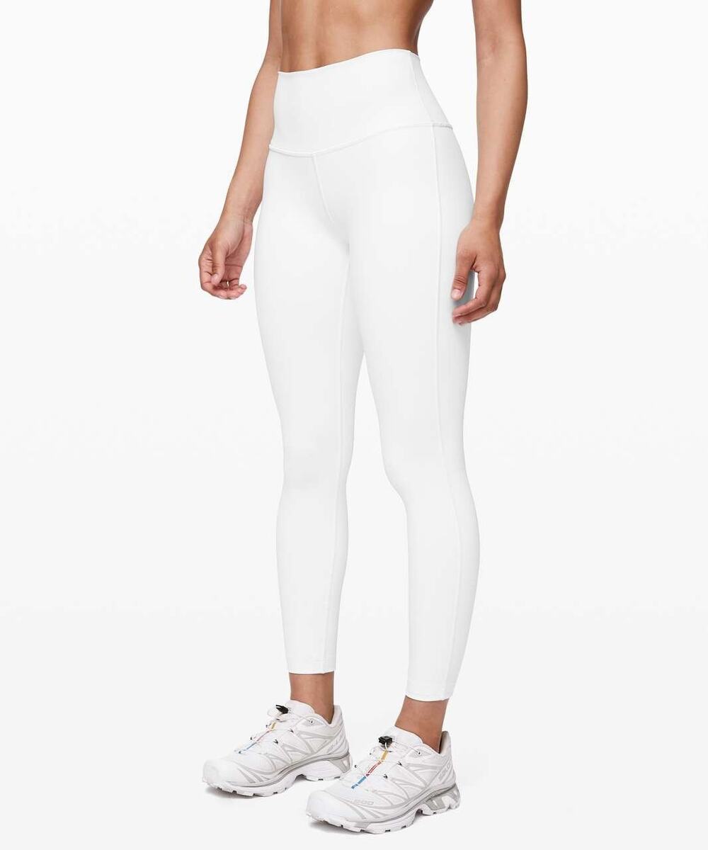 Lululemon Wunder Under High Rise Leggings Luxtreme 25" White Size 4 Yoga Workout